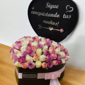 Caja de corazones en bouquet CCB01