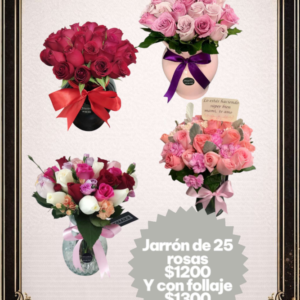 Jarron de 25 Rosas