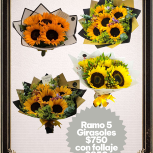 Ramo de 5 girasoles