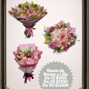 Ramo de rosas y lilis